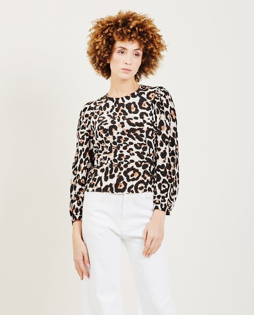 Baum Und Pferdgarten Mylee Blouse Leopard Everyday Casual Fall Statement 2XS